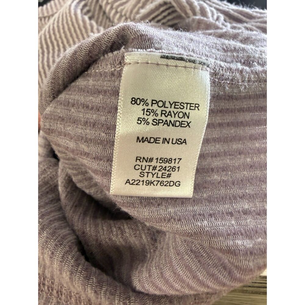 Originality Ribbed Cropped Long Sleeve Top Small Lavender Stretch Basic - Picture 6 of 6